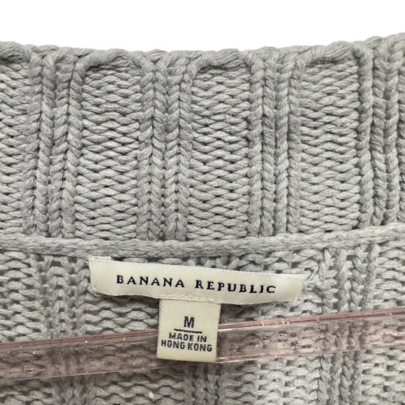 Banana Republic Silk Knit Thick Cable Fisherman Knitted Sweater - Picture 7 of 7